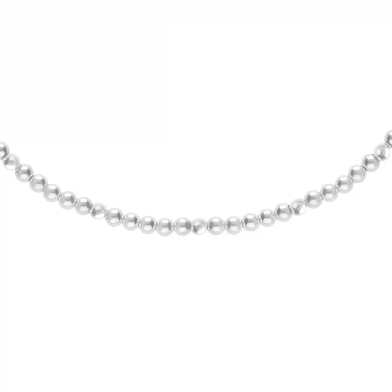 Collier perles blanches imitation 3 mm – Argent 925 doré | Azuline