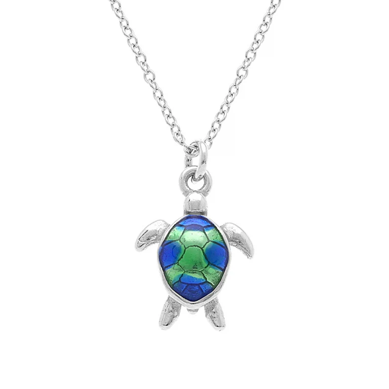 Collier tortue en résine – Argent 925 rhodié | Azuline
