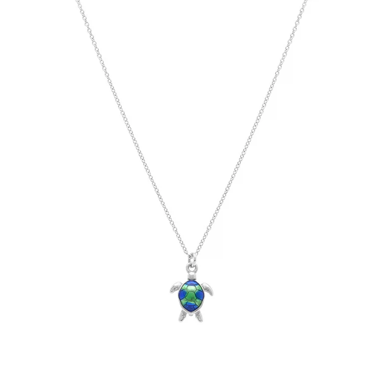 Collier tortue en résine – Argent 925 rhodié | Azuline