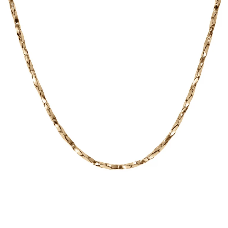 Collier torsadé diamanté épais 42 cm – Argent 925 doré | Azuline