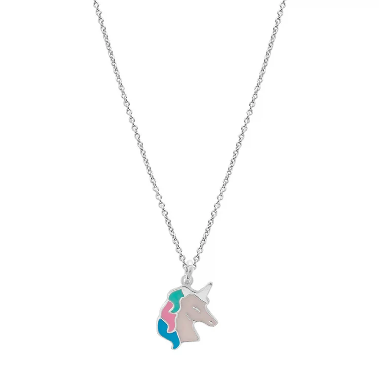 Collier ras de cou licorne émaillée 40 cm – Argent 925 rhodié | Azuline