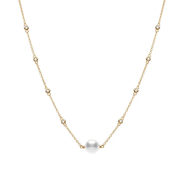 Collier perle – Argent 925 doré | Azuline