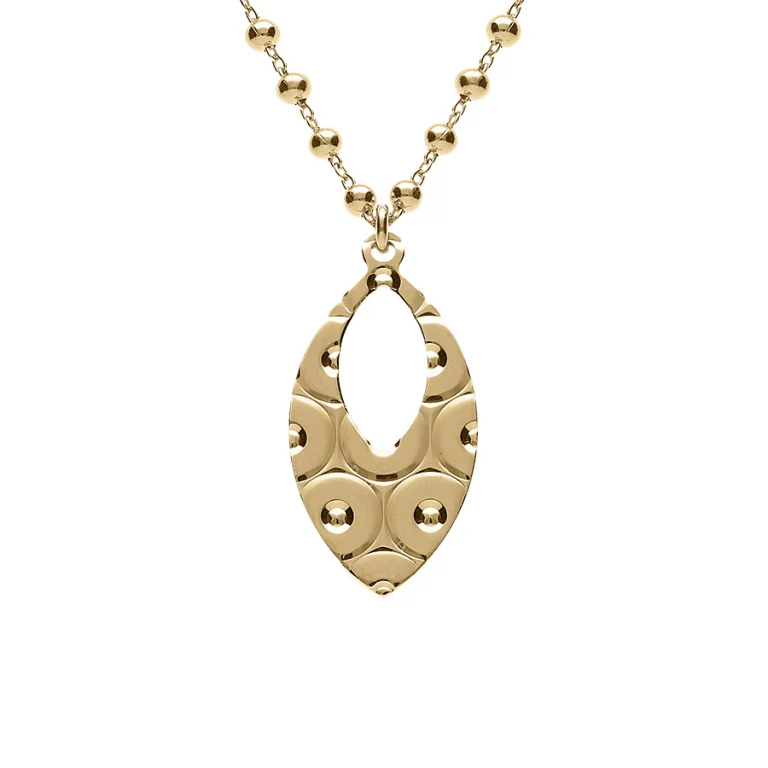 Collier ovale martelé – Argent 925 doré | Azuline