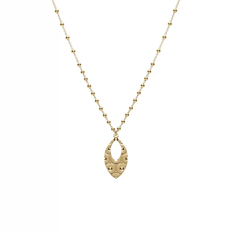 Collier ovale martelé – Argent 925 doré | Azuline