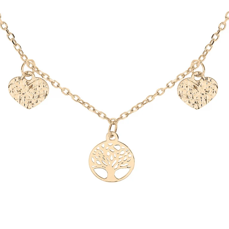 Collier pampille texturé – Argent 925 doré | Azuline