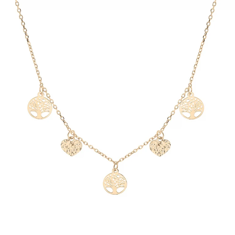 Collier pampille texturé – Argent 925 doré | Azuline