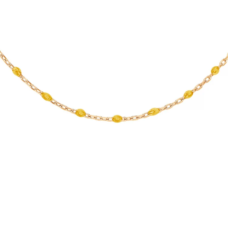 Collier olives résine jaune transparent – Argent 925 doré | Azuline