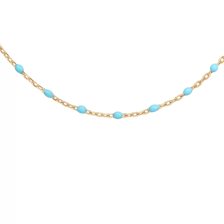 Collier olives en résine turquoise – Argent 925 doré | Azuline
