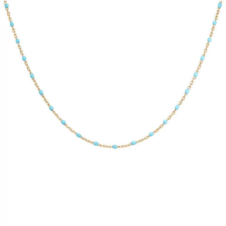 Collier olives en résine turquoise – Argent 925 doré | Azuline