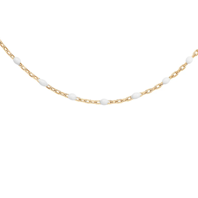 Collier olives en résine blanche – Argent 925 doré | Azuline