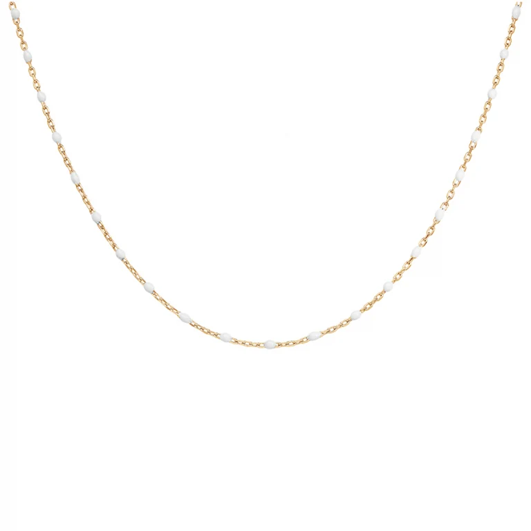 Collier olives en résine blanche – Argent 925 doré | Azuline