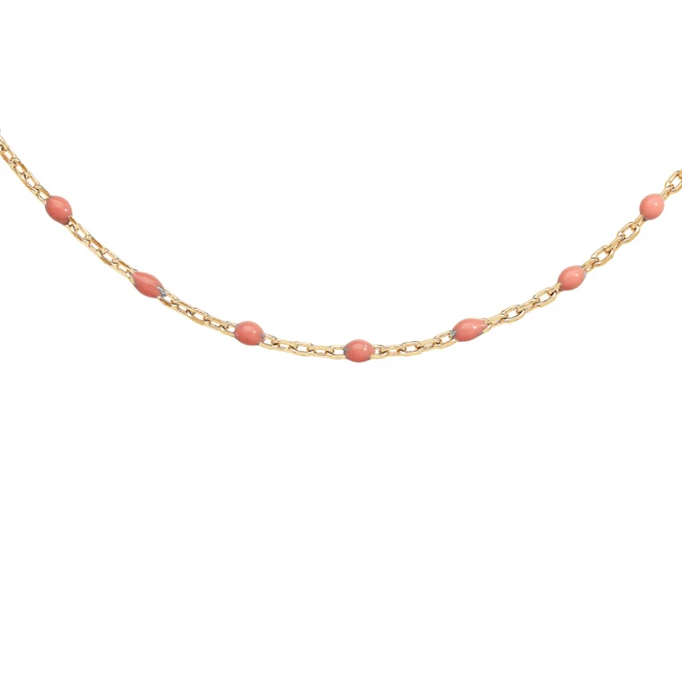 Collier olives en résine rose – Argent 925 doré | Azuline
