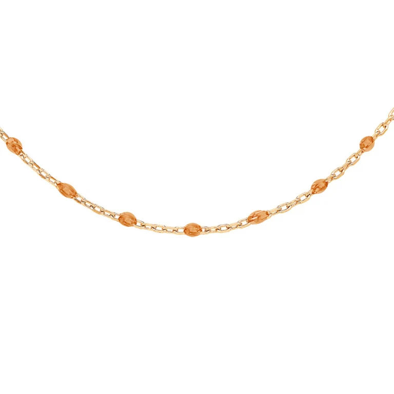 Collier olives en résine orange transparent – Argent 925 doré | Azuline