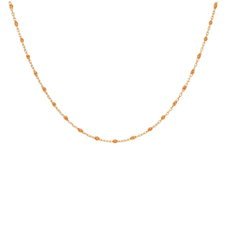 Collier olives en résine orange transparent – Argent 925 doré | Azuline