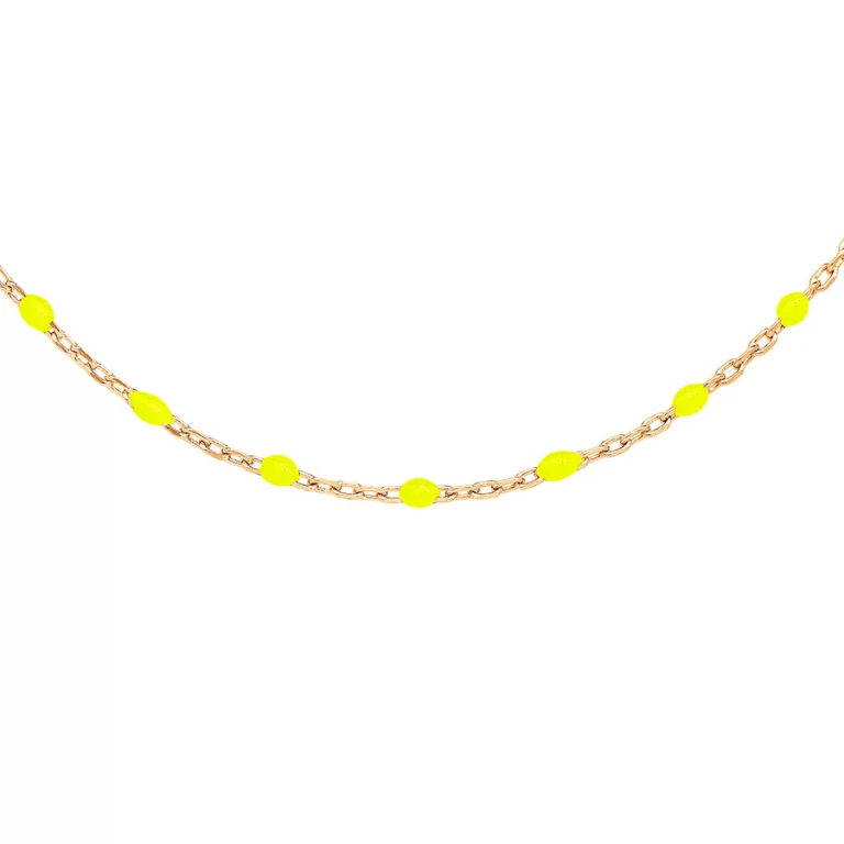 Collier olives en résine jaune fluo – Argent 925 doré | Azuline