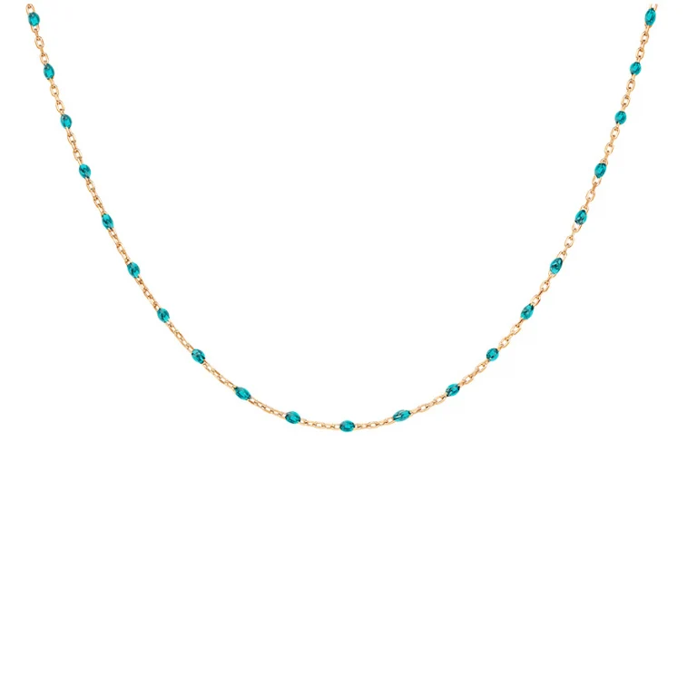 Collier olives en résine bleu transparent – Argent 925 doré | Azuline
