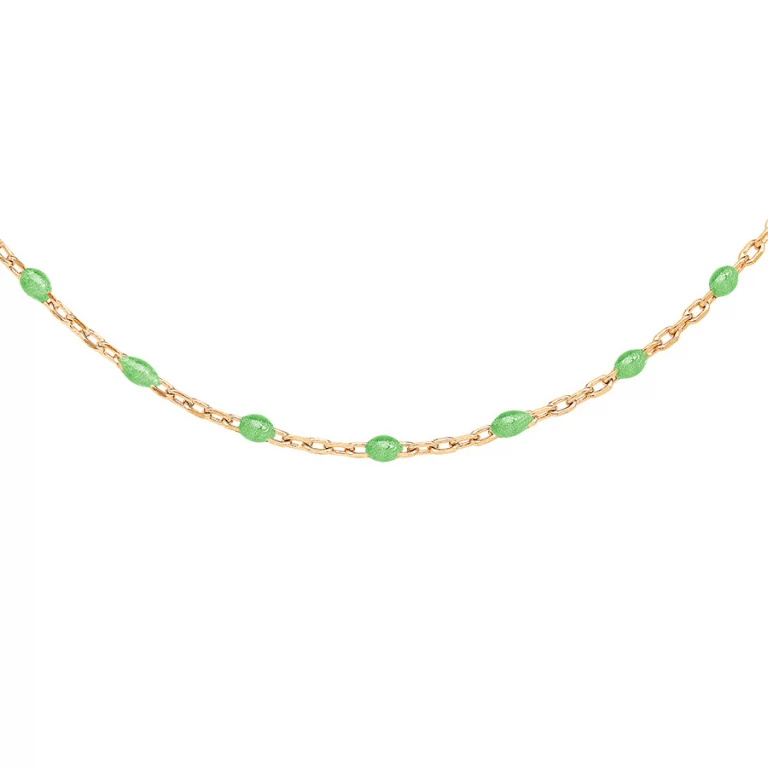 Collier olives texturées en résine vert fluo – Argent 925 doré | Azuline