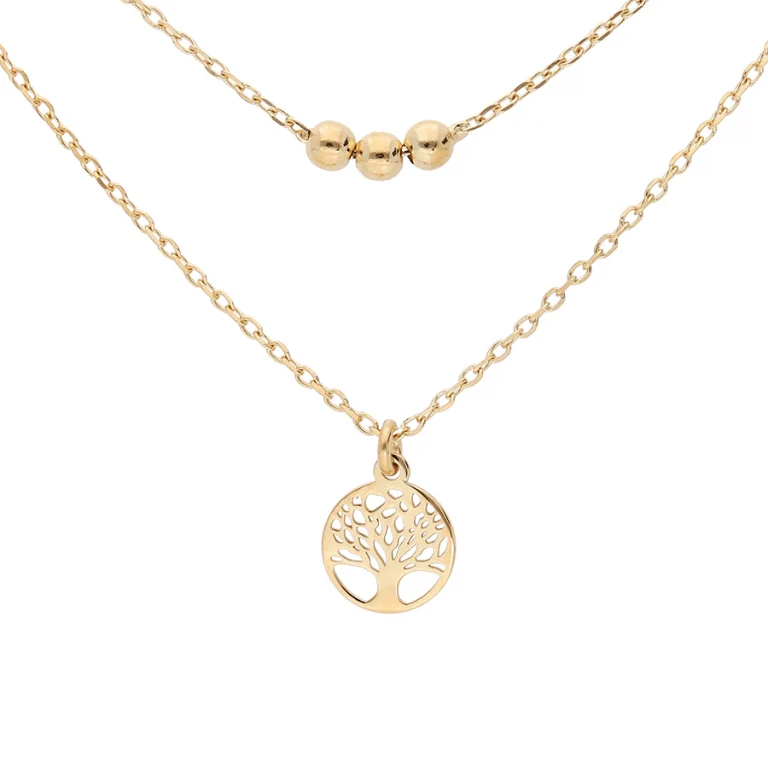 Collier arbre double rang – Argent 925 doré | Azuline