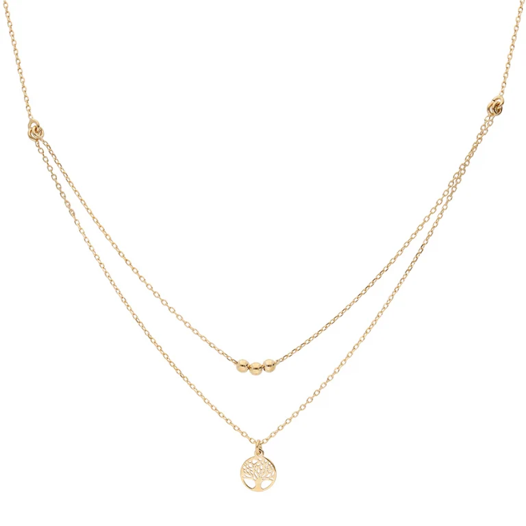 Collier arbre double rang – Argent 925 doré | Azuline