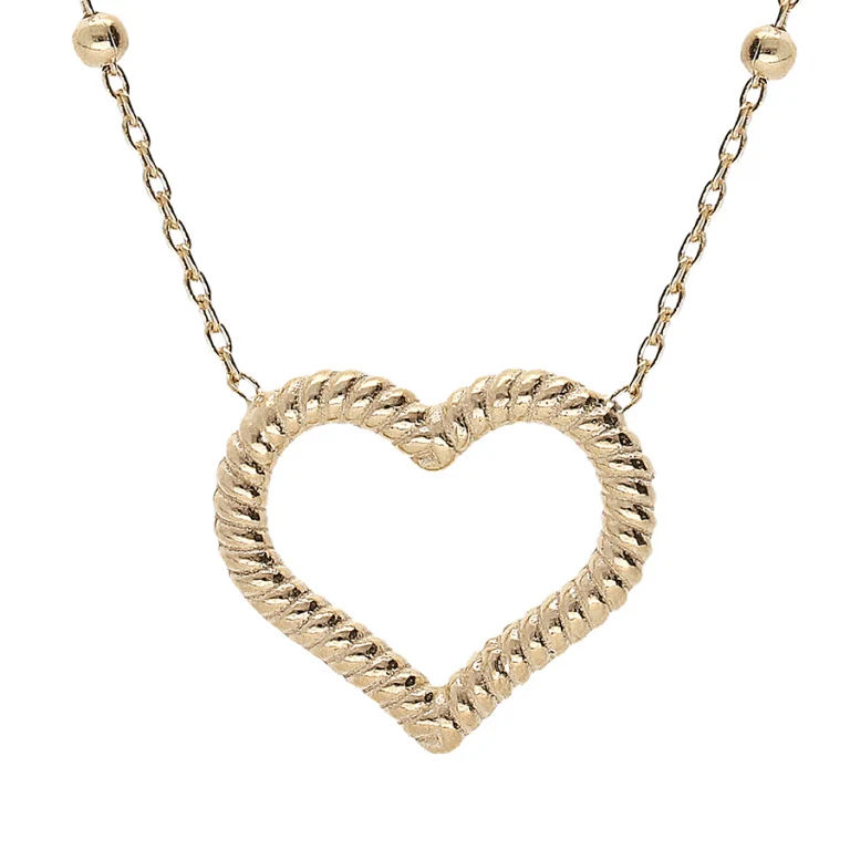Collier cœur torsadé – Argent 925 doré | Azuline