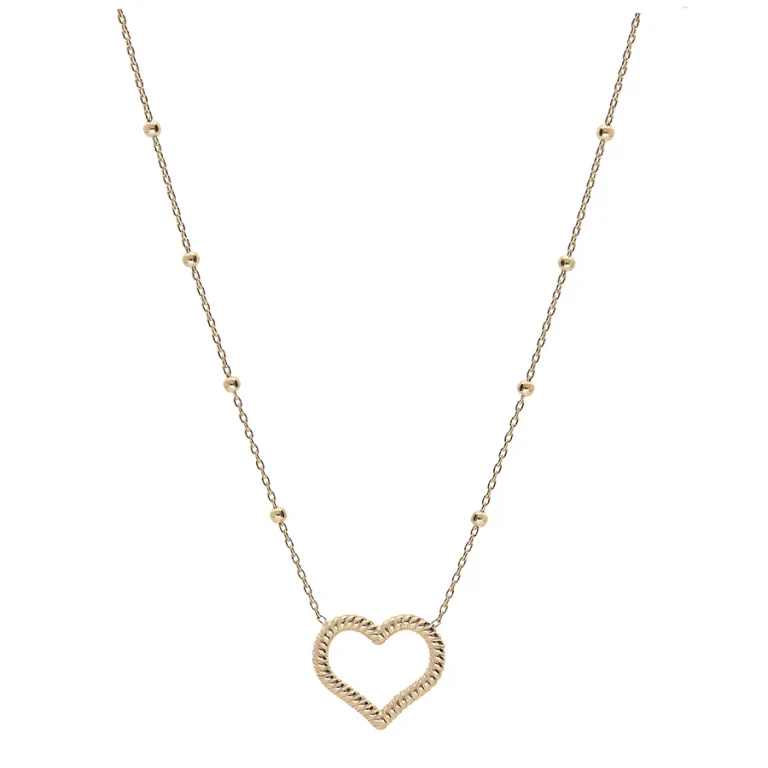 Collier cœur torsadé – Argent 925 doré | Azuline