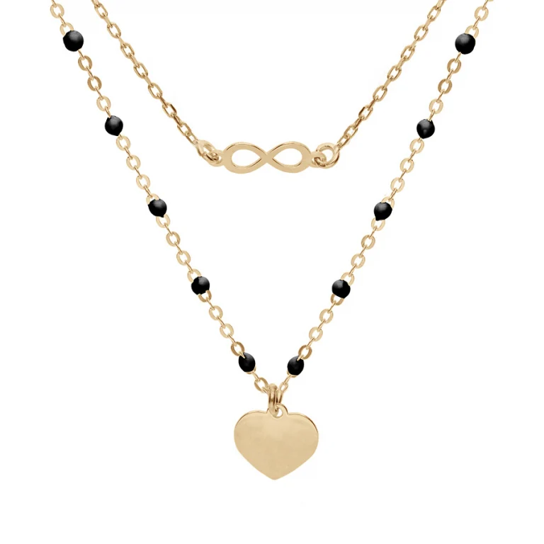 Collier cœur en résine – Argent 925 doré | Azuline