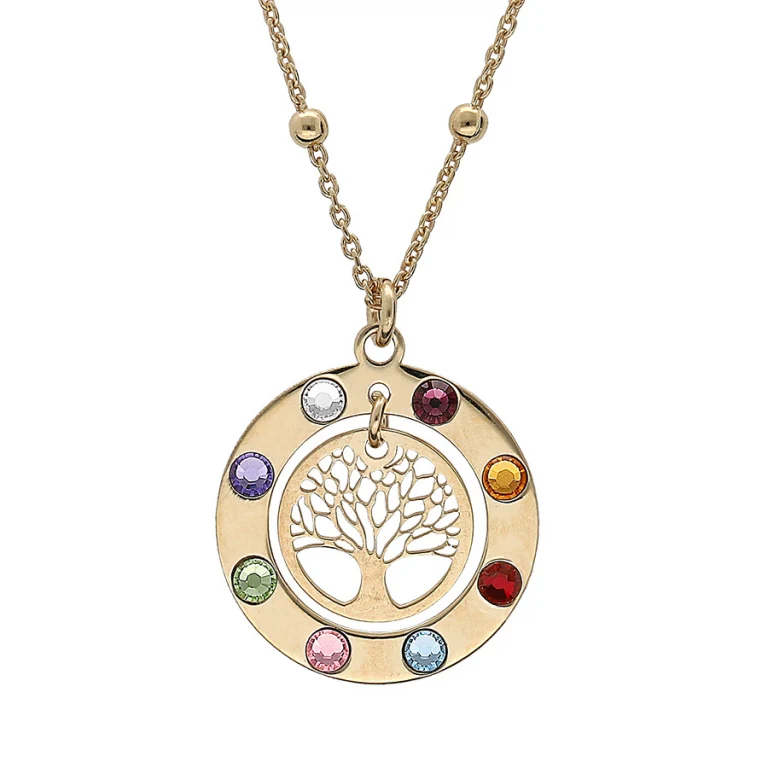 Collier cercle serti d’oxydes multi couleurs – Argent 925 doré | Azuline