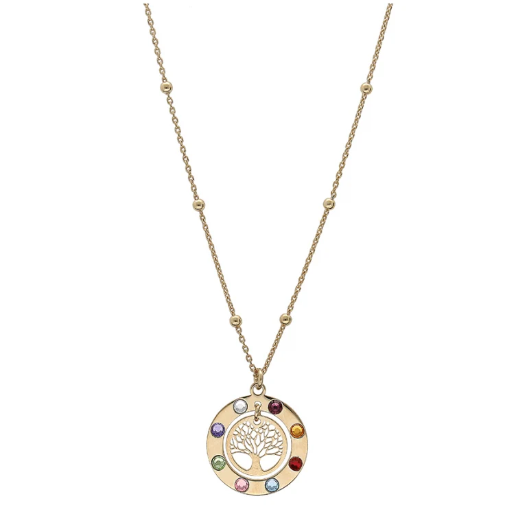Collier cercle serti d’oxydes multi couleurs – Argent 925 doré | Azuline