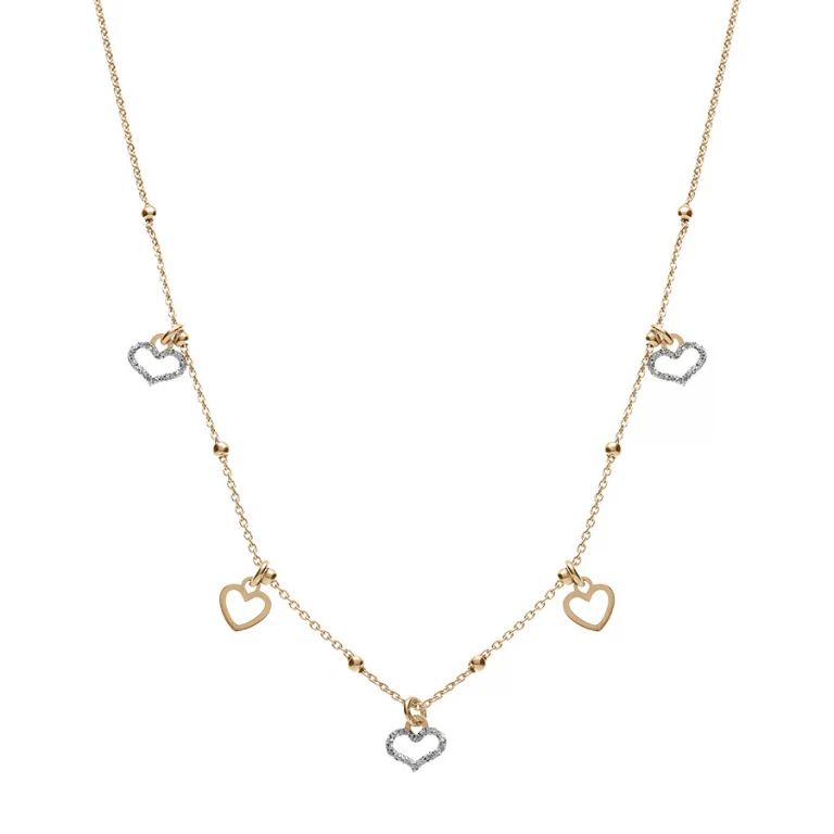 Collier pampilles cœur – Argent 925 doré | Azuline