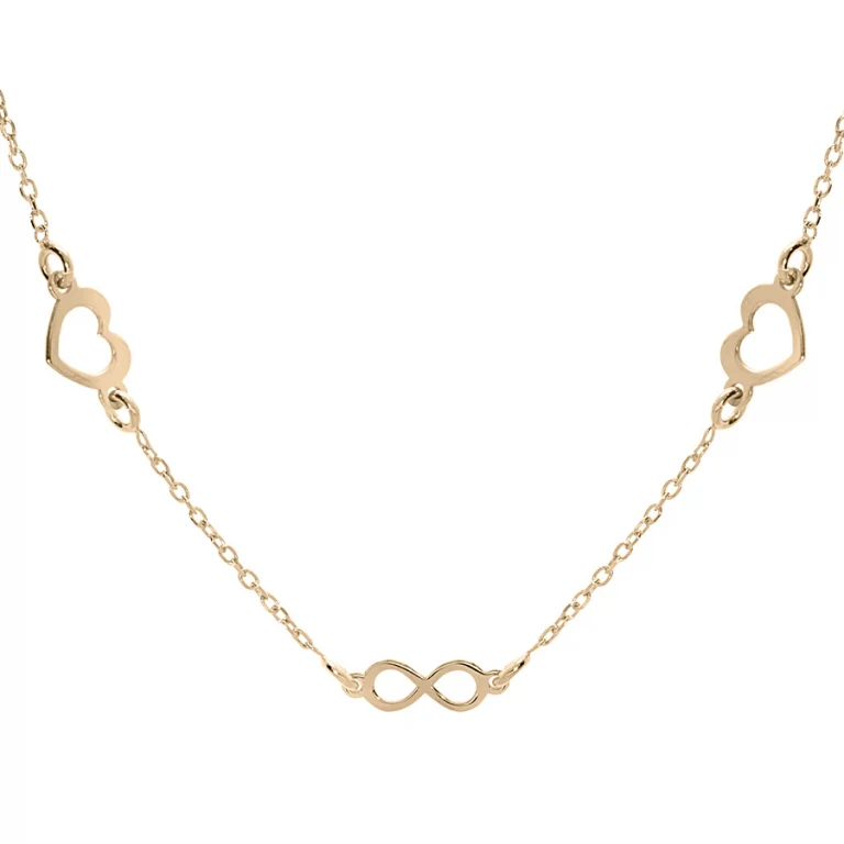 Collier cœurs infini – Argent 925 doré | Azuline