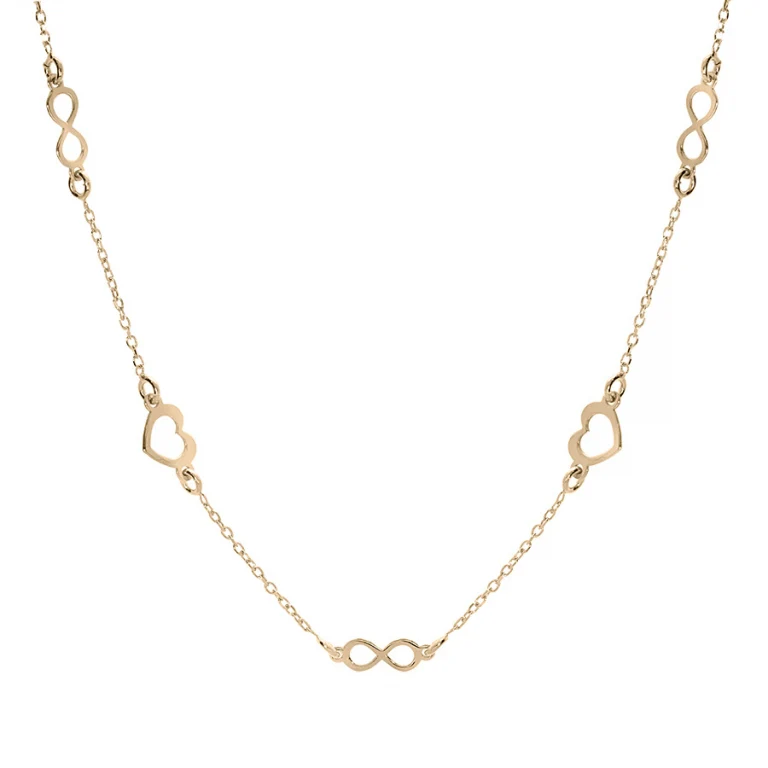 Collier cœurs infini – Argent 925 doré | Azuline