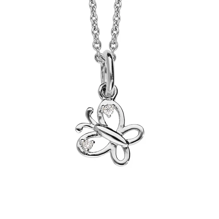 Collier enfant papillon ajouré 38 cm – Argent 925 rhodié | Azuline