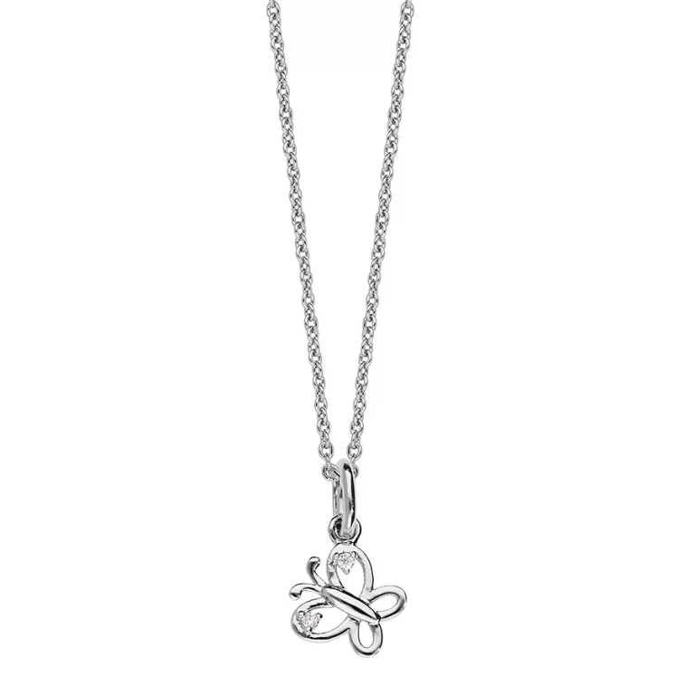 Collier enfant papillon ajouré 38 cm – Argent 925 rhodié | Azuline
