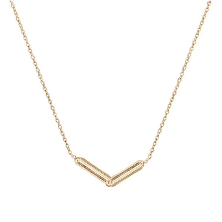 Collier v – Argent 925 doré | Azuline