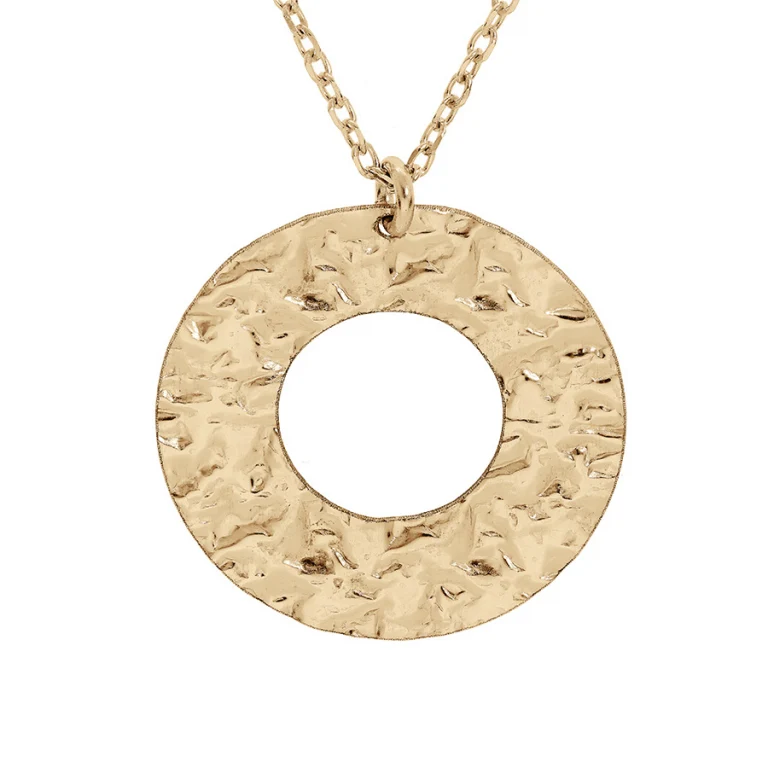 Collier rond martelé texturé – Argent 925 doré | Azuline