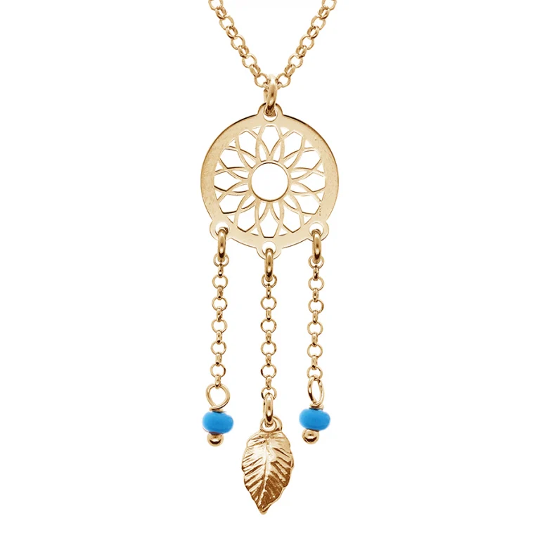 Collier attrape rêve en résine – Argent 925 doré | Azuline