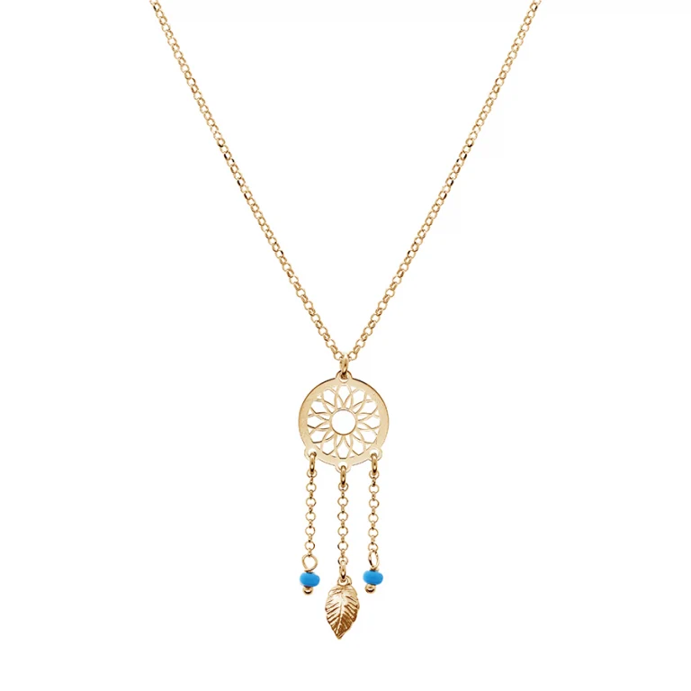 Collier attrape rêve en résine – Argent 925 doré | Azuline
