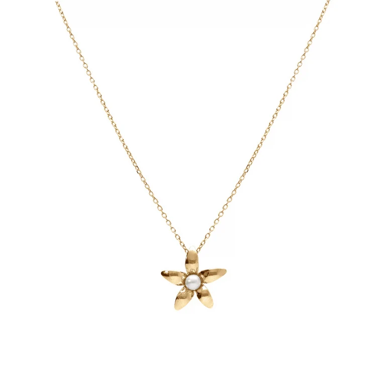 Collier petite fleur – Argent 925 doré | Azuline
