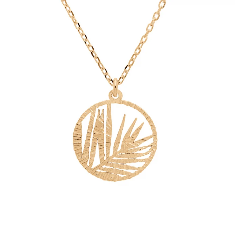 Collier feuillage ajouré – Argent 925 doré | Azuline