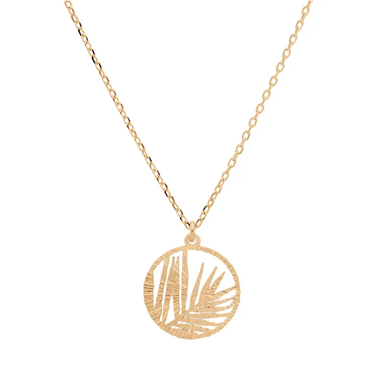 Collier feuillage ajouré – Argent 925 doré | Azuline