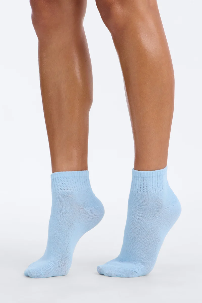10 Pack Quarter Length Socks - Blue/combo