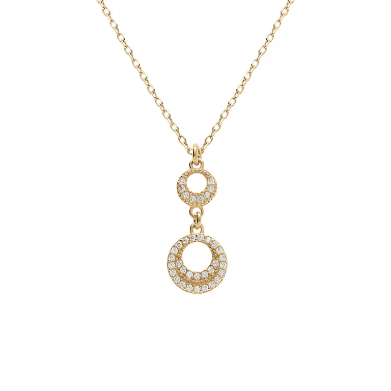 Collier cercle serti d’oxydes – Argent 925 doré | Azuline
