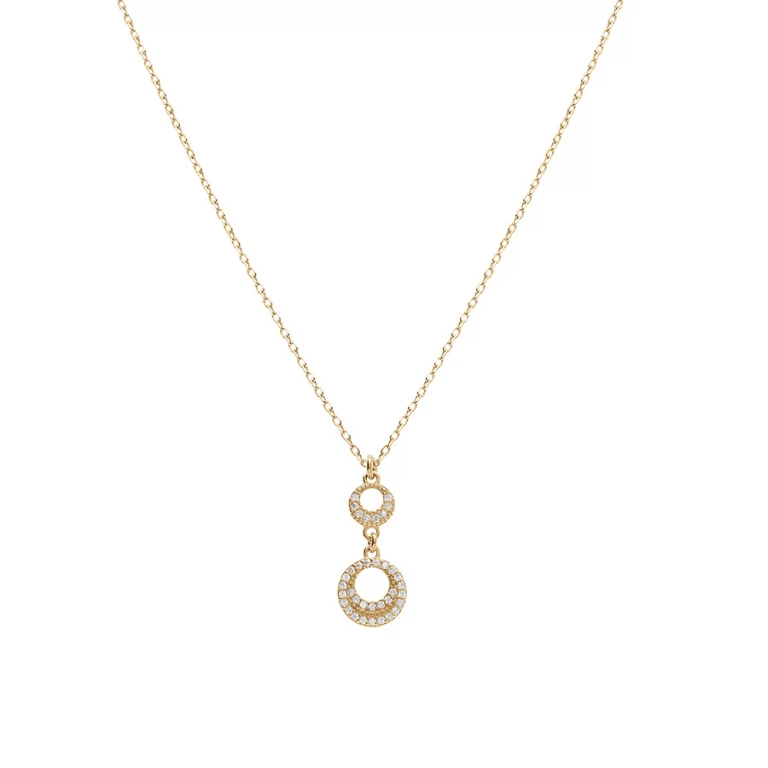 Collier cercle serti d’oxydes – Argent 925 doré | Azuline