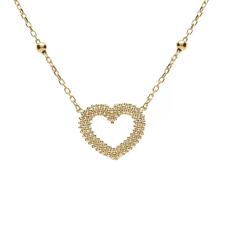 Collier cœur à boules petit modèle – Argent 925 doré | Azuline