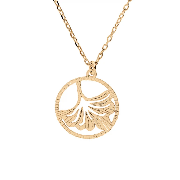 Collier cercle ajouré texturé – Argent 925 doré | Azuline