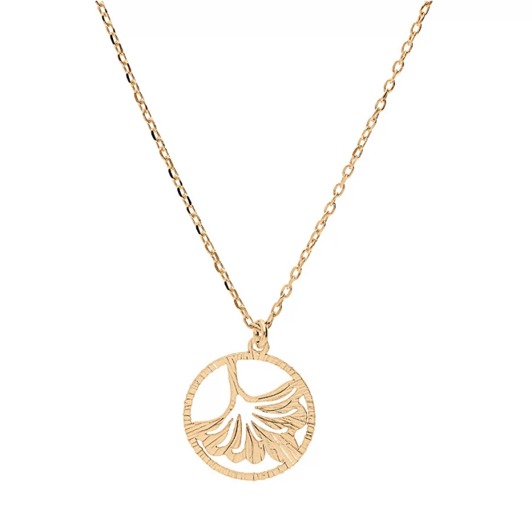 Collier cercle ajouré texturé – Argent 925 doré | Azuline