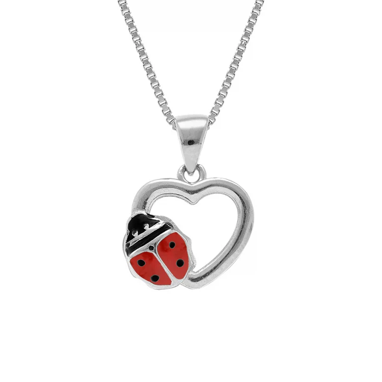 Collier enfant cœur 38 cm – Argent 925 rhodié | Azuline