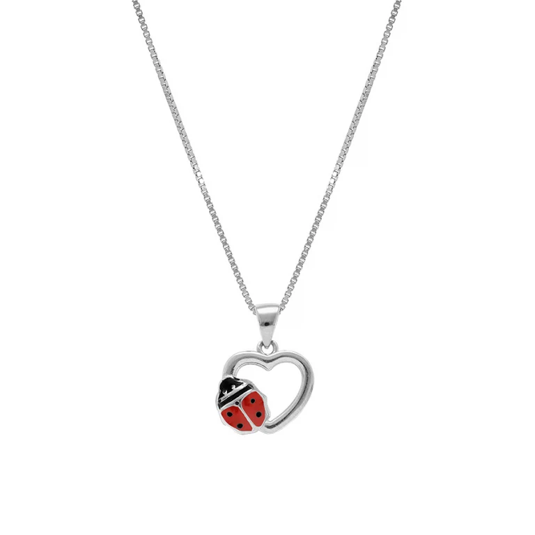 Collier enfant cœur 38 cm – Argent 925 rhodié | Azuline