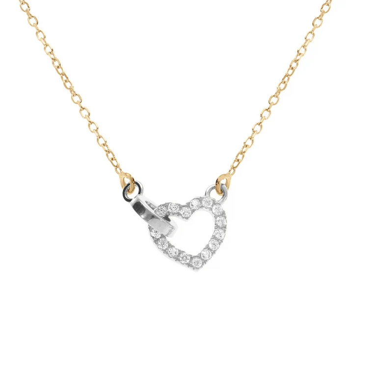 Collier cœur cercle – Argent 925 doré | Azuline