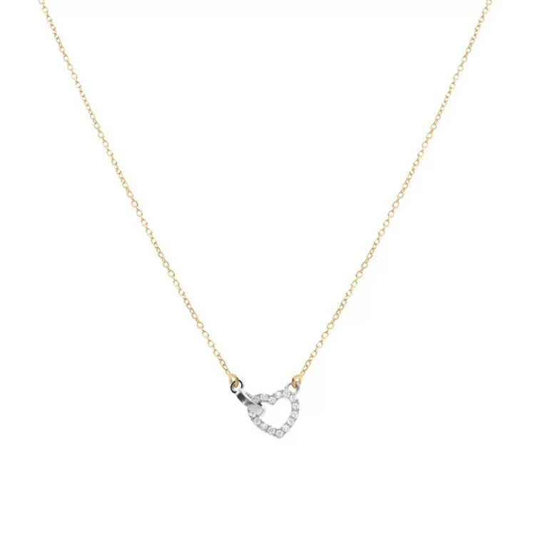 Collier cœur cercle – Argent 925 doré | Azuline
